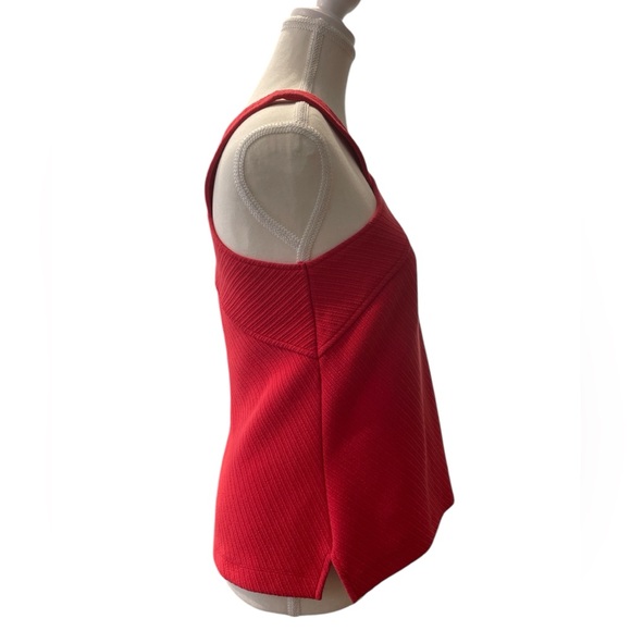 Anthropologie Red Criss Cross Neck Tank Top Halter Textured Knit Small - Picture 3 of 5
